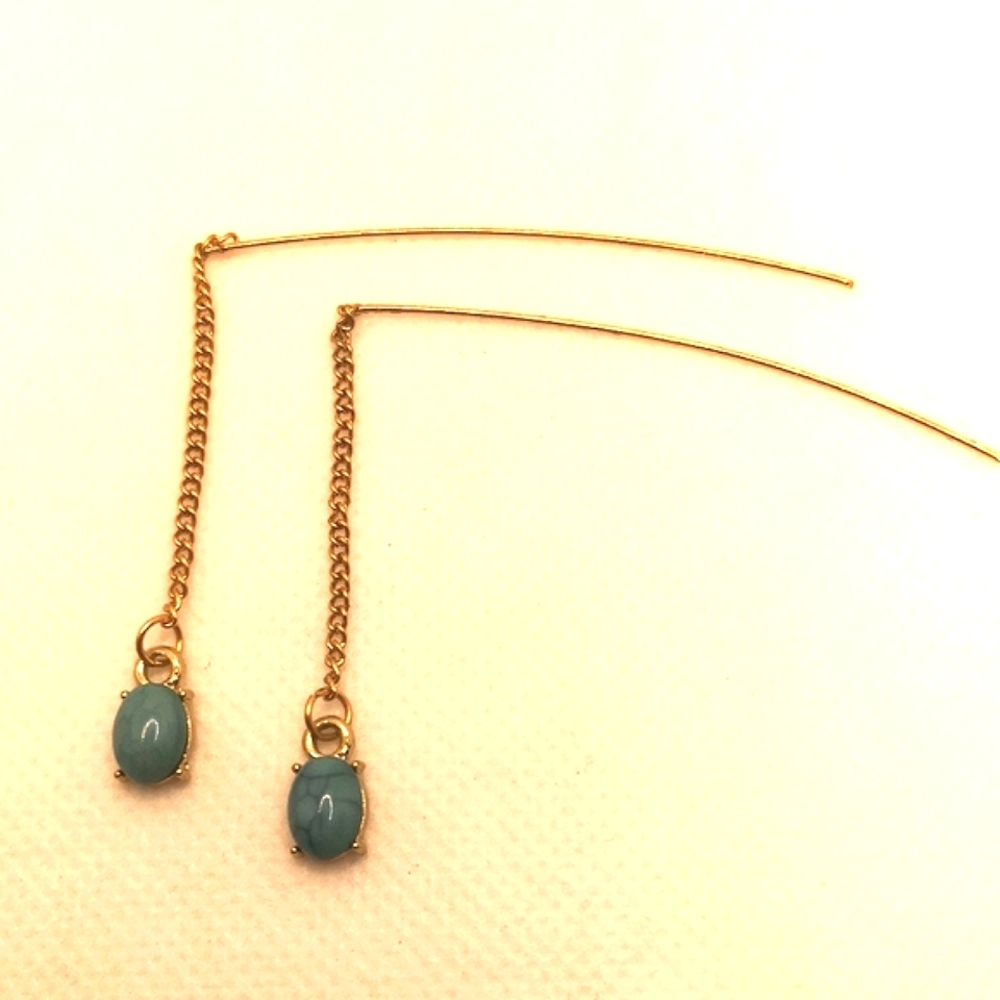 Vintage turquoise threader earrings